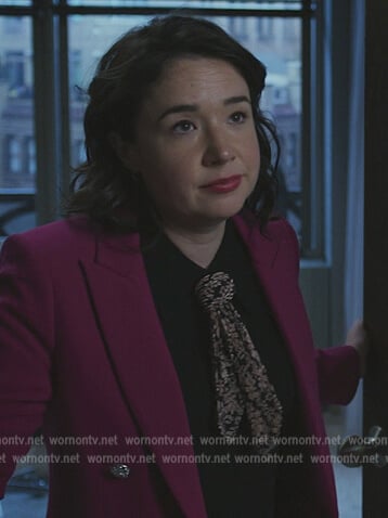 Marrissa's black tie neck sweater on The Good Fight