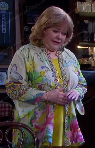 Nancy's floral jacket on Days of our Lives