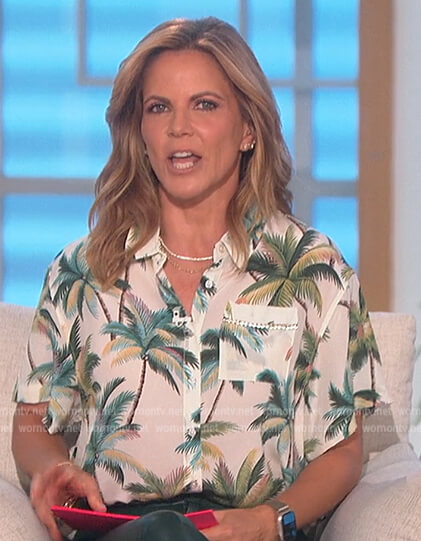 Natalie's palm print blouse on The Talk