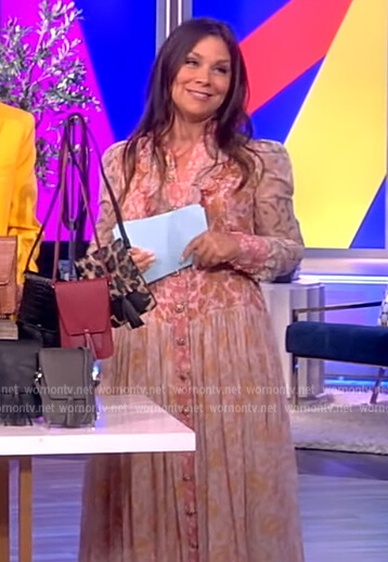 Gretta Monahan's pink floral print dress on The View
