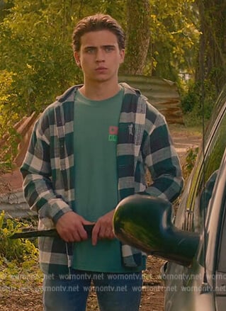 Robby's green printed shirt on Cobra Kai