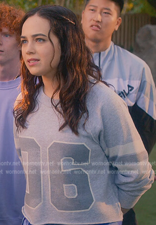 Samantha's gray 06 sweatshirt on Cobra Kai