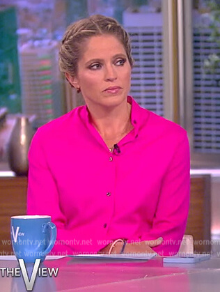 Sara's fuchsia button down blouse on The View