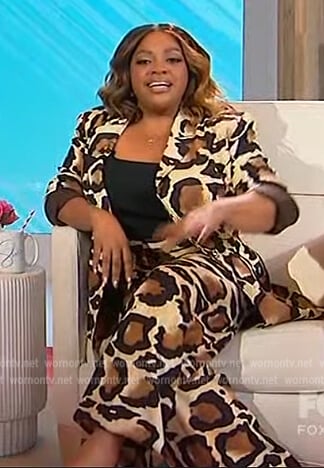 Sherri's leopard print blazer and pants on Sherri