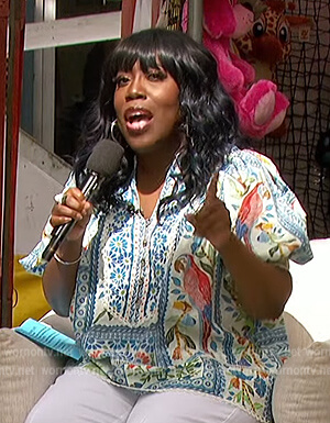 Sheryl's tropical print top on The Talk
