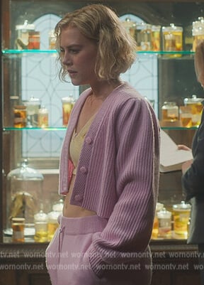 Stella's lavender knit cardigan on Fate The Winx Saga