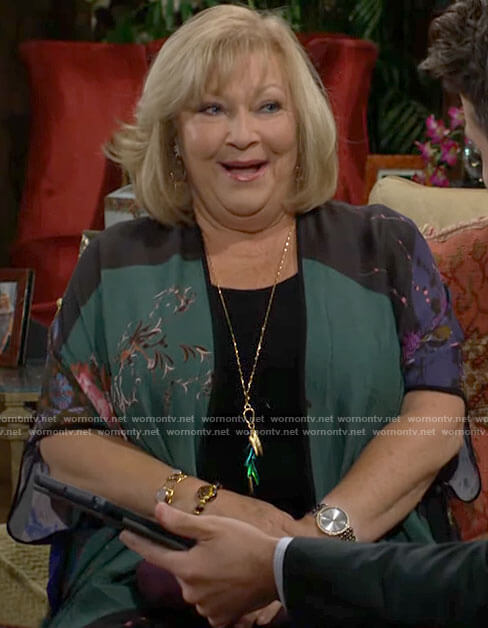 Traci's floral kimono on The Young and the Restless