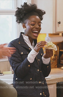 Venita's navy quilted jacket on Southern Charm