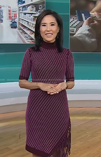 Vicky's purple knit fringed dress on Today