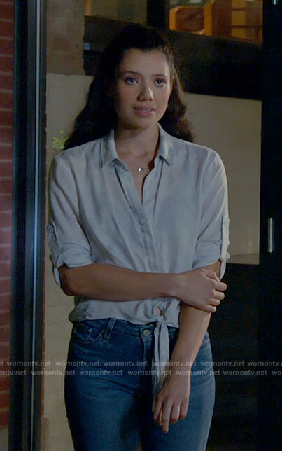 Violet's tie front shirt on Chicago Fire