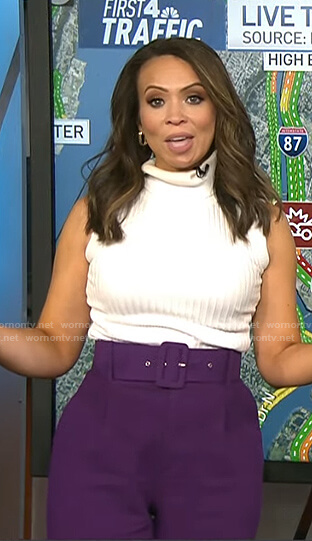 Adelle's purple belted pants on Today