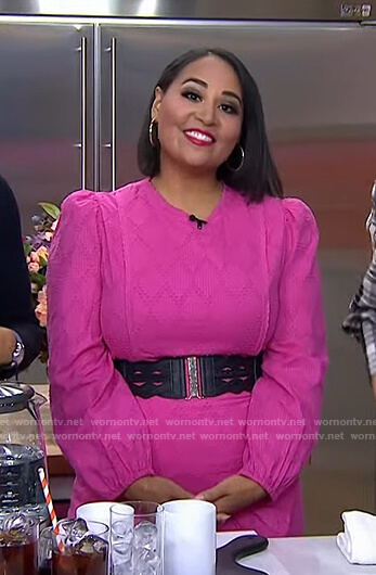 Alejandra's pink long sleeve dress on Today