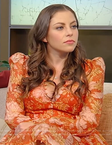 Ally Shapiro's orange floral dress on Tamron Hall Show
