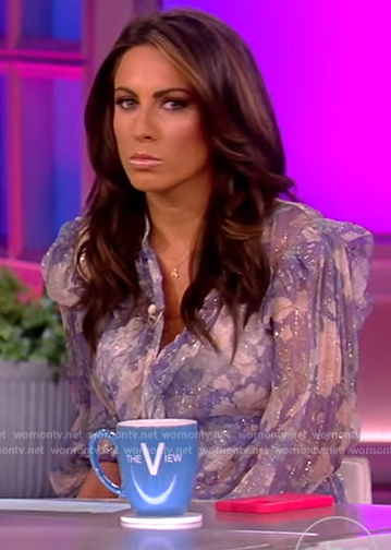 Alyssa's blue floral metallic dress on The View