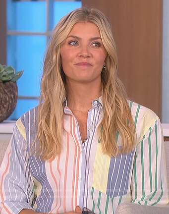 Amanda's rainbow stripe shirt on The Talk