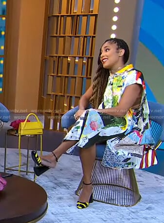 Amanda's mixed print dress on Good Morning America