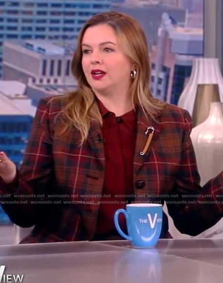 Amber Tamblyn's red plaid blazer on The View