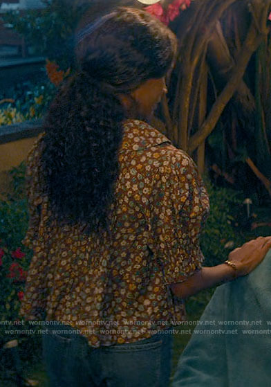 Amy's floral puff-sleeve top on From Scratch