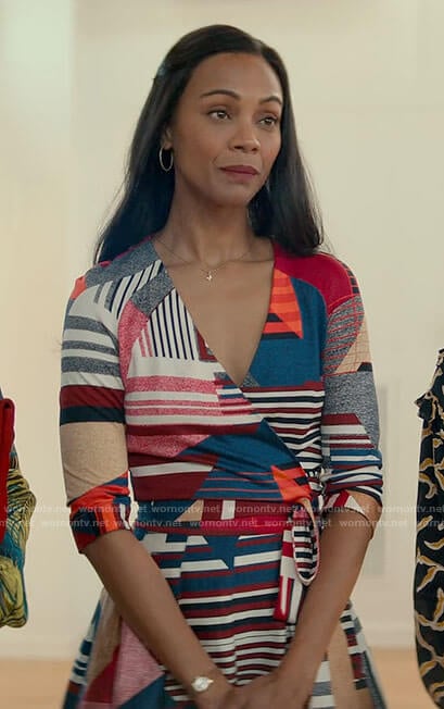 Amy's geometric print wrap dress on From Scratch
