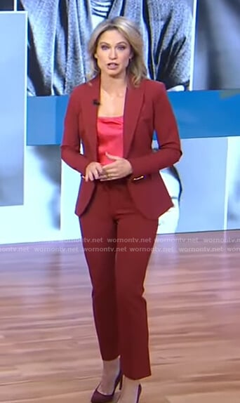 Amy's red blazer and pants on Good Morning America