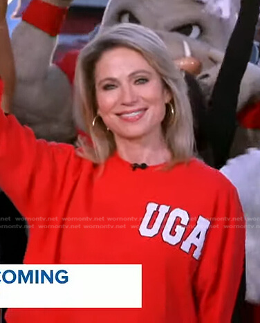 Amy's red UGA sweatshirt on Good Morning America