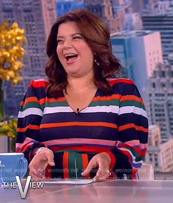 Ana's rainbow stripe dress on The View