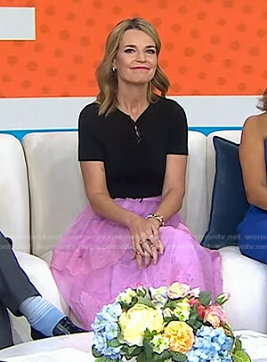 Savannah's pink embroidered tulle skirt on Today