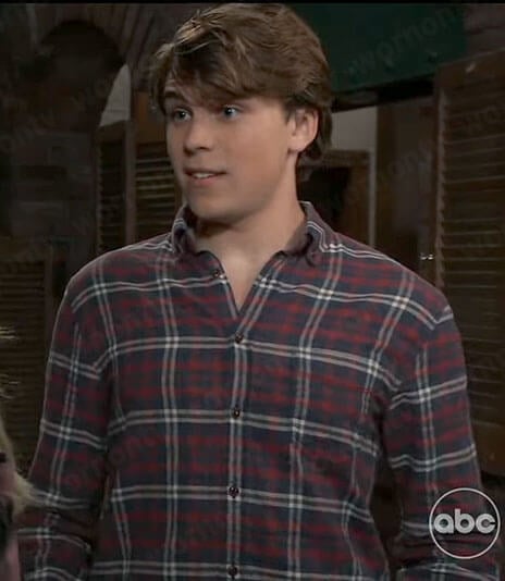 Cameron's blue and red plaid shirt on General Hospital