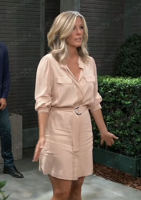 Carly's blush shirtdress on General Hospital