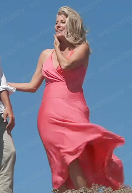 Carly's coral pink midi dress on General Hospital