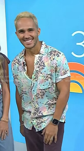 Carlos's floral and leopard print shirt on Today