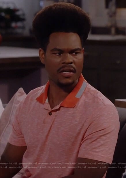 Carter's orange polo shirt on Call Me Kat