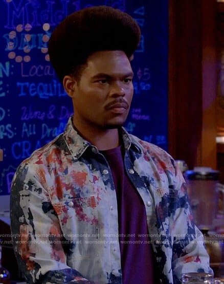 Carter's paint splatter shirt on Call Me Kat