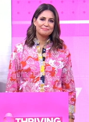 Cecilia's pink paisley print blouse on Good Morning America
