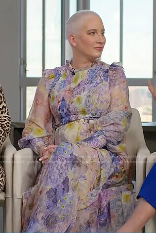 Clea Shearer's floral chiffon dress on Today