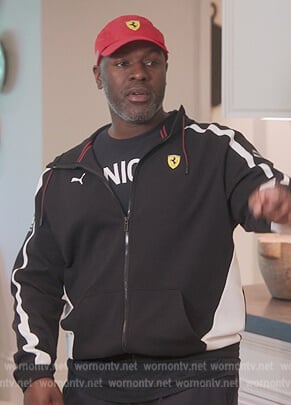 Corey's black Puma jacket on The Kardashians