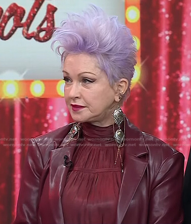 Cyndi Lauper's red mock neck mini dress on Today