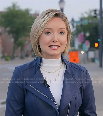 Dasha's blue leather jacket on Today