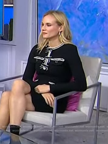 Diane Kruger's black bow embellished dress by Today