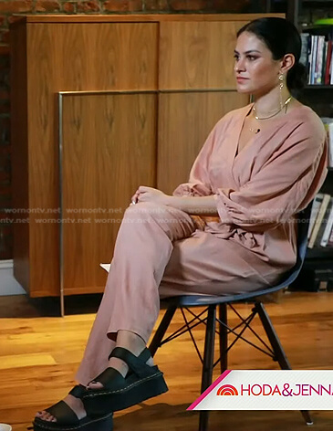 Donna's pink jumpsuit and platform sandals on Today