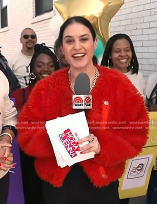 Donna's red teddy jacket on Today