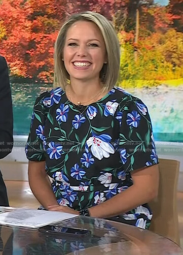 Dylan's black floral print tee on Today