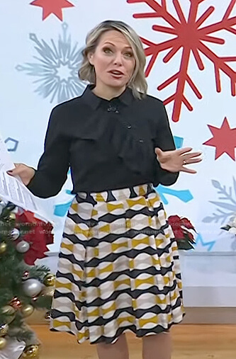 Dylan's yellow geo print skirt on Today