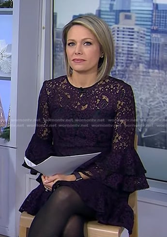 Dylan's purple bell sleeve lace dress on Today