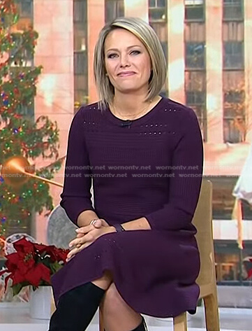 Dylan's purple pointelle knit dress on Today