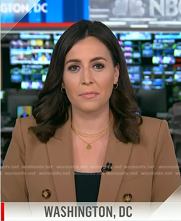 Hallie's brown double breast blazer on Today