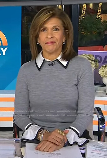 Hoda's grey collared sweater on Today