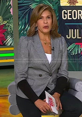 Hoda's grey colorblock blazer on Today