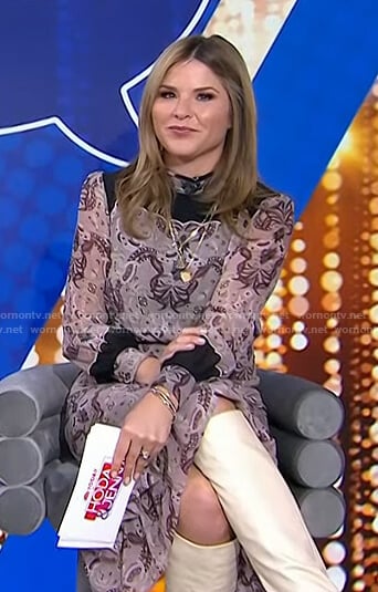 Jenna's black and beige floral dress on Today