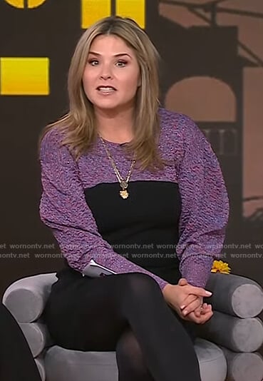 Jenna's purple and black mixed media dress on Today